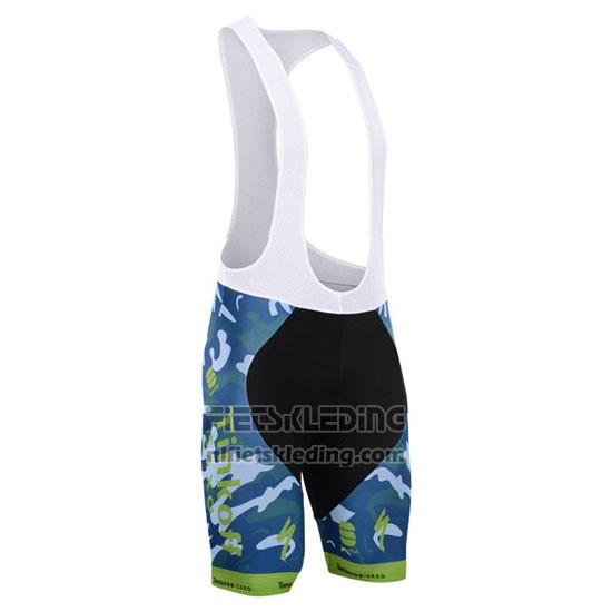 2015 Fietskleding Tinkoff Saxo Bank Azuur en Blauw Korte Mouwen en Koersbroek